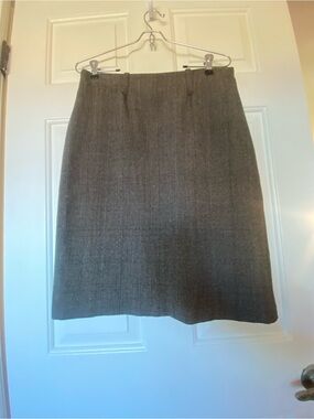 CAbi Gray A-Line Wool Blend Skirt